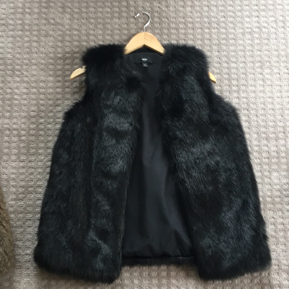 Black fur vest